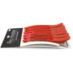Clesti pentru coafor colorati Pro Master Rosii, set 6 bucati - GF 21152